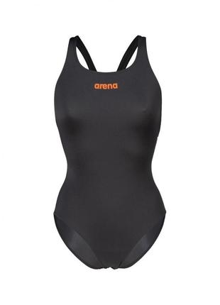 Купальник закритий для женщин arena team swimsuit swim pro solid темно-серый, оранжевый жен 42 004760-530 42