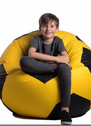 Крісло мішок м'яч колір  жовтий /чорний2 фото
