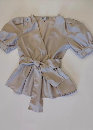 Невероятно шикарная, женственная блуза от asos бежевая дымка 42-443 фото