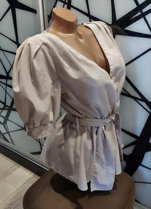 Невероятно шикарная, женственная блуза от asos бежевая дымка 42-448 фото