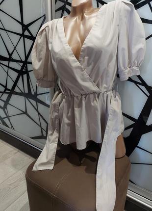 Невероятно шикарная, женственная блуза от asos бежевая дымка 42-444 фото