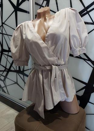 Невероятно шикарная, женственная блуза от asos бежевая дымка 42-449 фото