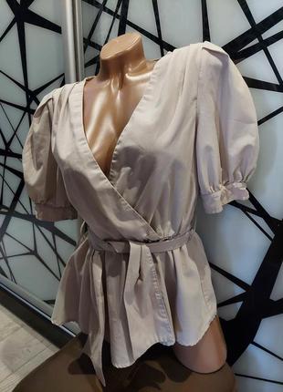 Невероятно шикарная, женственная блуза от asos бежевая дымка 42-445 фото