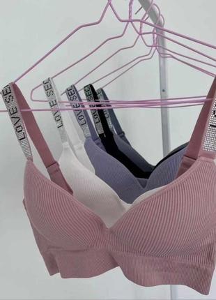 Топ-бюст в стиле victoria secret в рубчик пушап комплект