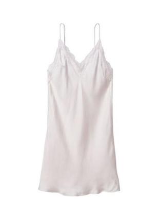 Пеньюар victoria's secret very sexy coconut white lace trim slip2 фото