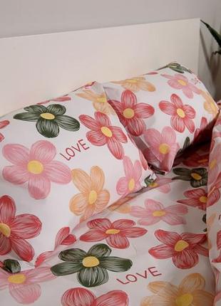 Двуспальный комплект постельного белья из поликоттона (70% хлопок 30% полиэстер) - весна5 фото