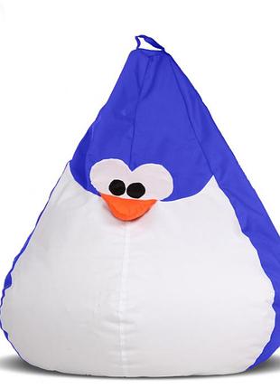 Кресло-груша пингвин  цвет голубой  размер 60*90