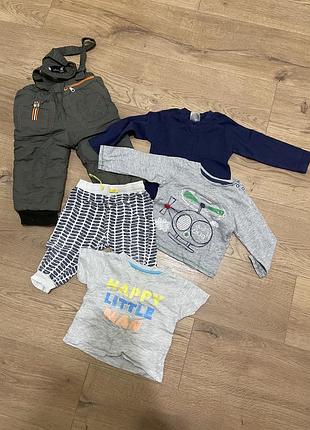 Набор одежды на мальчика зимние теплые теплые брюки кофта футболка