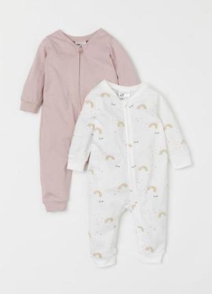 Сліп , піжама h&m sleepsuit світла пудра 92/98 зріст, 2/3 роки.2 фото