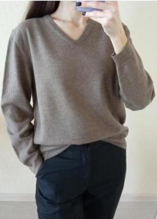 Шерстяной свитер женский джемпер пуловер цвета мокко