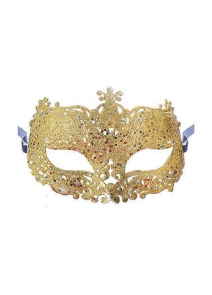 R87308 маска карнавальна золотий one size