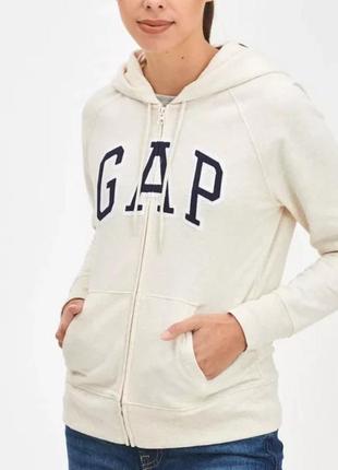 Флисовая худи на молнии толстовка размер xl gap с капюшоном оригинал