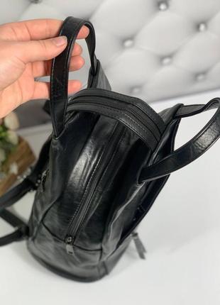 Женский стильный, качественный рюкзак-сумка для девушек из эко кожи коричневый7 фото