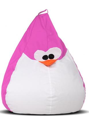 Кресло-груша пингвин  цвет розовый  размер 60*90