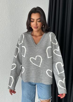 Жіночий в'язаний светр з v-образним вирізом ❄️ туреччина 🇹🇷