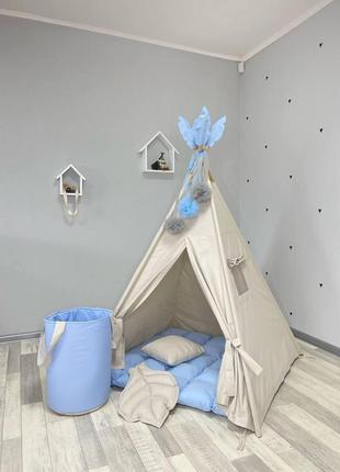 Вигвам - палатка , детская палатка, домик 110*110  комплект "удача"
