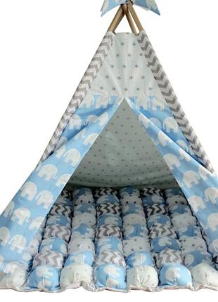 Вигвам комплект арктика с ковриком бонбон детский домик вигвам ,палатка  звезды