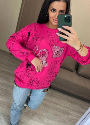Женский свитшот oversize (турция 🇹🇷) люкс качество👍6 фото