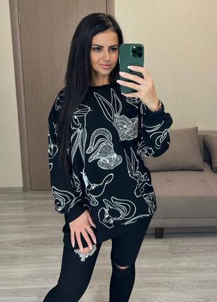 Женский свитшот oversize (турция 🇹🇷) люкс качество👍9 фото