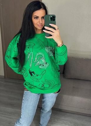 Женский свитшот oversize (турция 🇹🇷) люкс качество👍