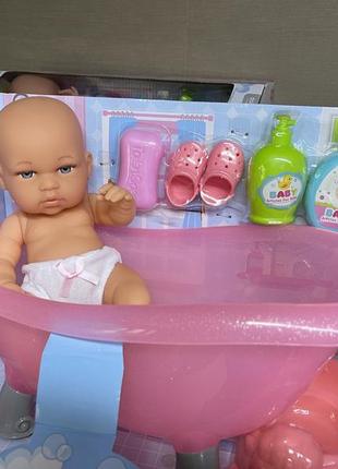 Пупс із ванною й аксесуарами, лялька малюк, новонароджений 86153 фото