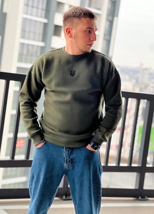 Свитшот тризуб фліс хаки s