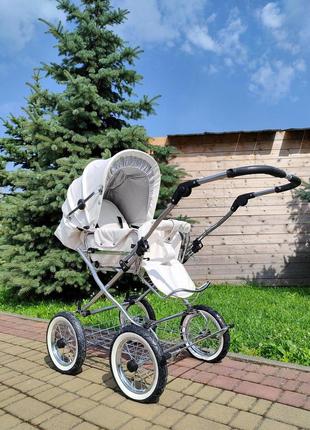 Дитяча коляска-трансформер eichhorn combination stroller біла/сріблясто-сіра (417lux-k082-air-ftc)