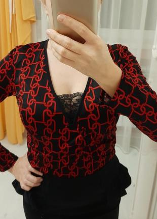 Яркая французкая кофта блуза charbell с якорным плетением