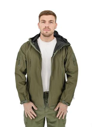 Легкая тактическая летняя куртка (ветровка, парка) с капюшоном warrior wear ja-24 olive green3 фото