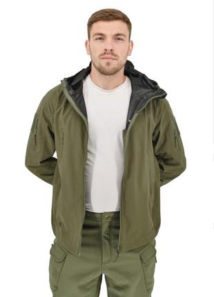 Легкая тактическая летняя куртка (ветровка, парка) с капюшоном warrior wear ja-24 olive green4 фото