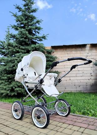 Дитяча коляска-трансформер eichhorn stroller modern біла/бежева в клітинку (419lux-k080-air-0)