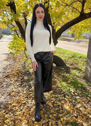 Женские кожаные брюки бермуды турция6 фото