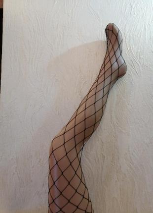 Колготы mura "сеточка", чёрные, р. 3/4