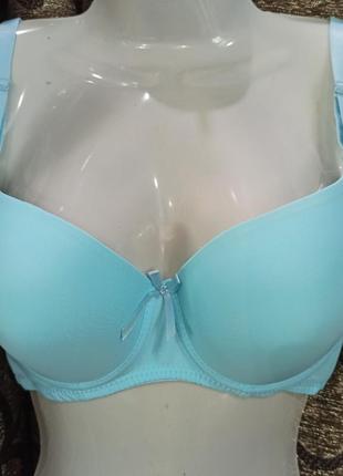 Бюстгальтер, тонкий поролон, гладка чашка в/с гладкі боки, об'єм 75-85, колір бірюза.