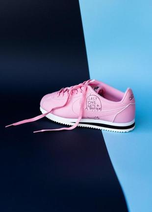Nike cortez pink кожаные женские кроссовки найк розовый цвет (весна-лето-осень)😍2 фото