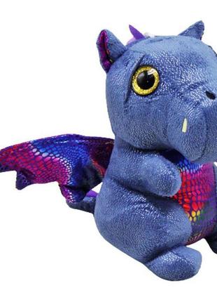 Мягкая игрушка "дракон", 23 см (синий) текстиль синий (224064)