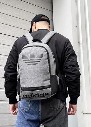 Рюкзак міський, спортивний adidas, чоловічий сірий портфель адідас, для навчання4 фото