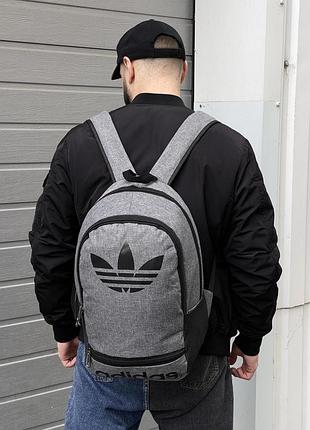 Рюкзак міський, спортивний adidas, чоловічий сірий портфель адідас, для навчання3 фото
