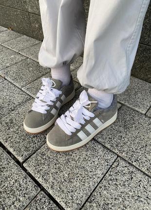 Кроссовки мех adidas campus 00s grey/white8 фото