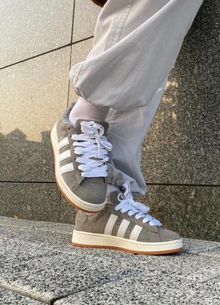 Кроссовки мех adidas campus 00s grey/white4 фото