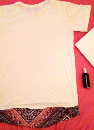 Белая удлиненная футболка от zara2 фото