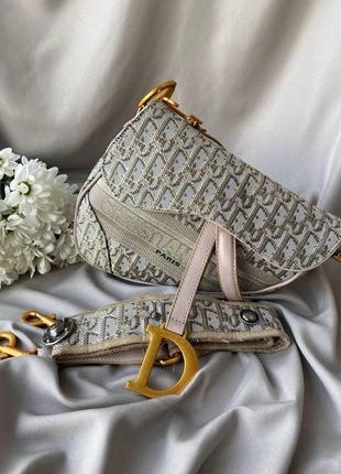 Жіноча сумка dior, через плече сумочка бежева діор
