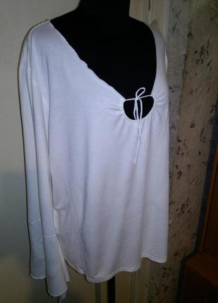 Натуральная,трикотажная-стрейч,белая блузка,бохо,большого размера,agenda