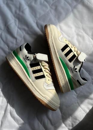 Кроссовки adidas forum 84 low beige/green/black8 фото