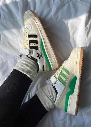 Кроссовки adidas forum 84 low beige/green/black5 фото