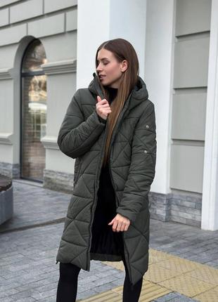 Жіноча куртка зимова подовжена до -25° тепла zmist біла | пуховик жіночий теплий зима10 фото
