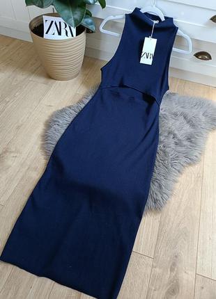 Платье с воротником хальтер и вырезами от zara, размер m*