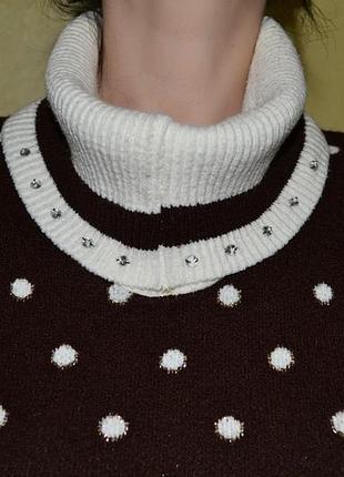 Светр гольф-водолазка в горох 7