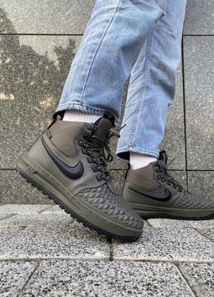 Кросівки хутро nike duckboot green