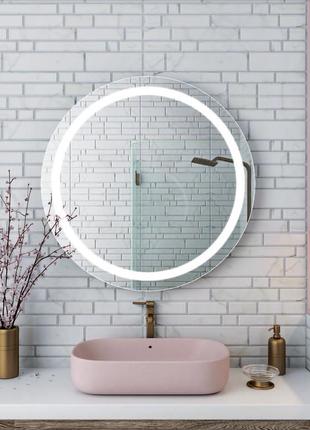Круглое зеркало с подсветкой в ванную, спальню, прихожую "monaco" zsl-023 (700*700)